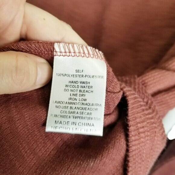 Listicle Womens Rust Button-Shoulder Long-Sleeve Ribbed Top Size Large‎ - Picture 5 of 10